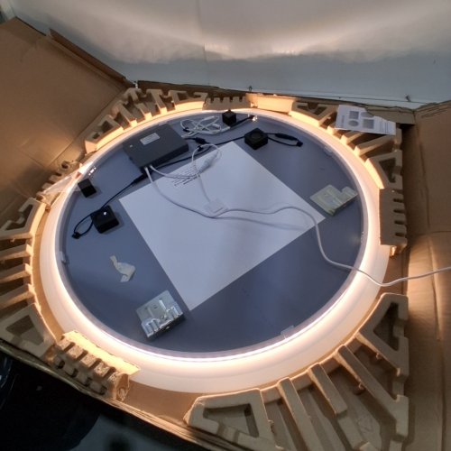 S'BAGNO ROUND LED ANTI-FOG BATHROOM VANITY WALL MIRROR - 36" (MODEL: USM3051-STUTTGART-60TDXMRE) image 2