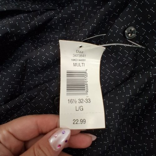 MEN'S CALVIN KLEIN REGULAR FIT DRESS SHIRT - LARGE 16.5 32/33 - BLACK (STYLE: 3473841) image 2