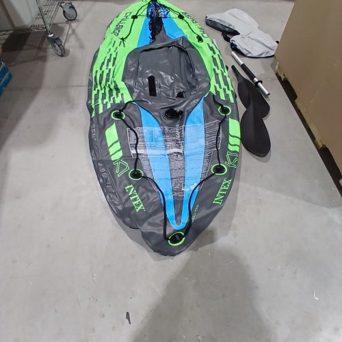 INTEX K1 CHALLENGER 1-PERSON INFLATABLE KAYAK - BLUE/GREEN image 5