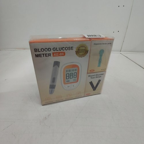 LANCING DEVICE METER BLOOD GLUCOSE MONITOR KIT WITH STRIPS - WHITE, GREY (MODEL: KE-86) image 2