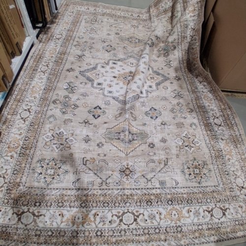COTILED MEDALLION PATTERN AREA RUG - 12FT X 8FT 9" - BEIGE/ CREAM//BROWN image 2