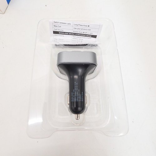 JUST WIRELESS CAR BLUETOOTH FM TRANSMITTER WITH USB-C AND USB-A PORTS - 30W - SILVER/BLACK (MODEL: 20088) image 4