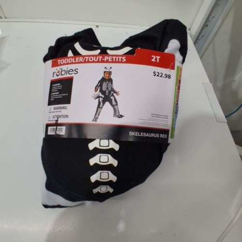RUBIES TODDLER SKELESAURUS SKELETON DINOSAUR COSTUME - 2T - BLACK AND WHITE image 2