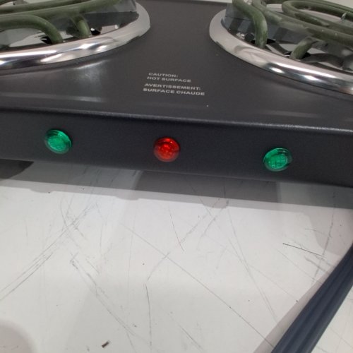 SALTON PORTABLE ELECTRIC HOT PLATE DOUBLE BURNER COOKTOP - 1800W - BLACK (MODEL: HP1941) image 2