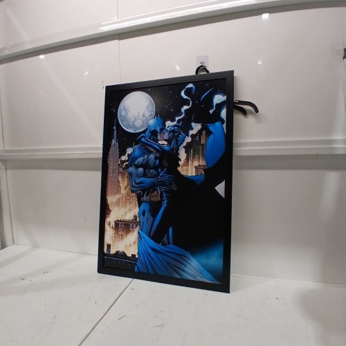 TRENDS INTERNATIONAL FRAMED DC COMICS BATMAN KISSING CATWOMAN WALL POSTER - 24" X 35" - BLACK/GREY/BLUE image 3