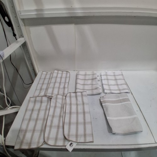 8PK KITCHEN WORKS DISHCLOTHS - 14" X 14" - BLUE/TAUPE (MODEL: 7700100 ) image 2
