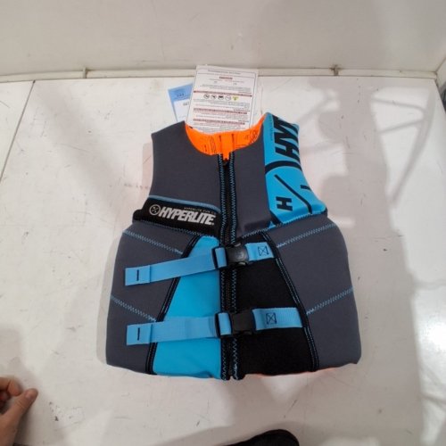 YOUTH HYPERLITE PFD VEST- 55LBS - 88LBS - BLUE/GREY/ORANGE (MODEL: 1819492) image 2