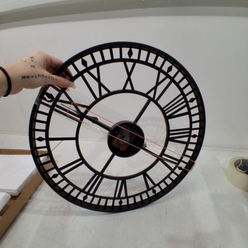 OUTDOOR ROMAN NUMERALS GARDEN WALL CLOCK - 31" - BLACK image 4