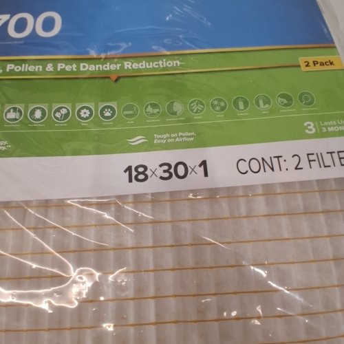 2PK 3M FILTRETE DUST, POLLEN & PET DANDER REDUCTION MERV 8 HAVOC FURNACE AIR FILTERS - 18" X 30" X 1" - WHITE image 2