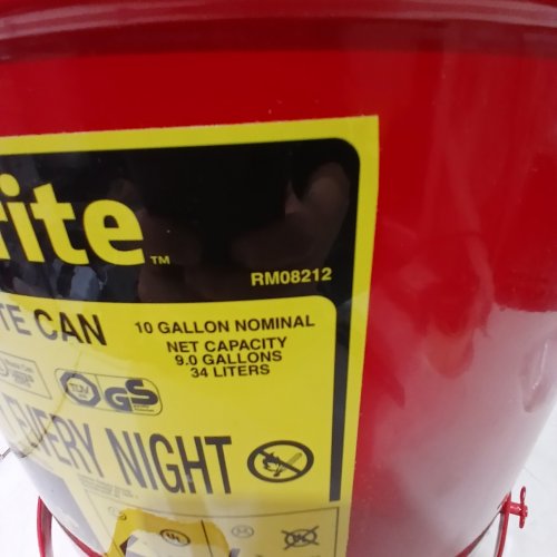 JUSTRITE OILY WASTE CAN - 10 GAL - RED (MODEL: RM08212) image 2
