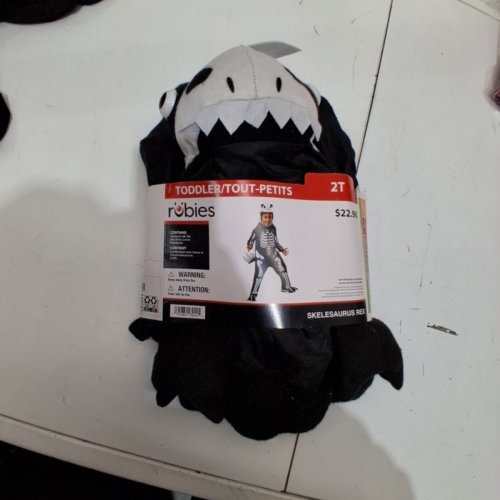 RUBIES TODDLER SKELESAURUS REX SKELETON DINOSAUR COSTUME - 2T - BLACK AND WHITE image 2