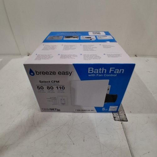 BREEZE EASY EASY INSTALL BATHROOM FAN - 50/80/110 CFM - WHITE (MODEL:5192227) image 4