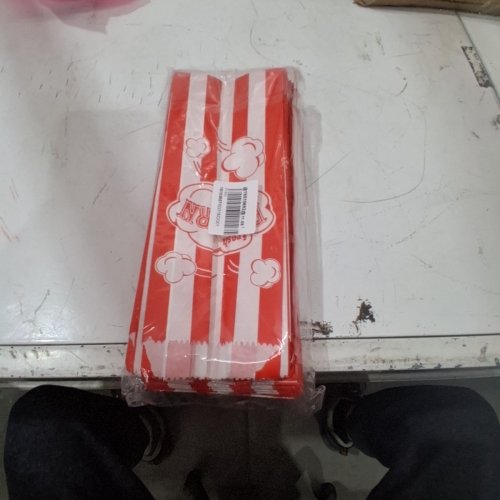 100PK PERFECT STIX POPCORN BAGS - 1 OZ CAPACITY - FRESHPOPCORN RED/WHITE STRIPES image 2