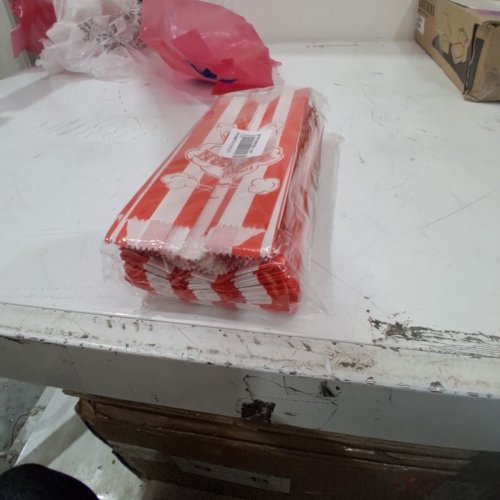100PK PERFECT STIX POPCORN BAGS - 1 OZ CAPACITY - FRESHPOPCORN RED/WHITE STRIPES image 3
