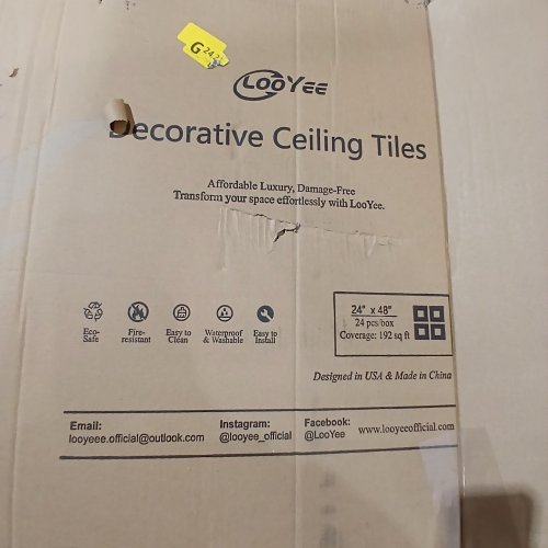 23PK LOOYEE DECORATIVE MODERN INTERIOR WATERPROOF WASHABLE PVC DROP CEILING TILES - WHITE image 2