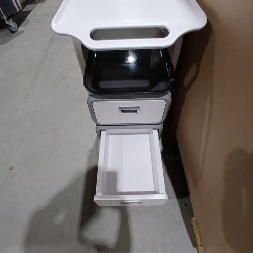 VEVOR 3 TIERS LAB CARTS, LAB UTILITY CART WITH 2 DRAWERS & 1 TOP TRAY - WHITE (MODEL: FY-TT2C) image 5