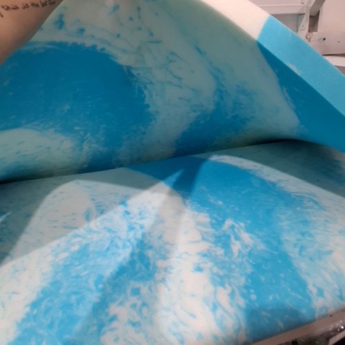 MEMORY FOAM MATTRESS TOPPER - 2" QUEEN - BLUE/WHITE image 3