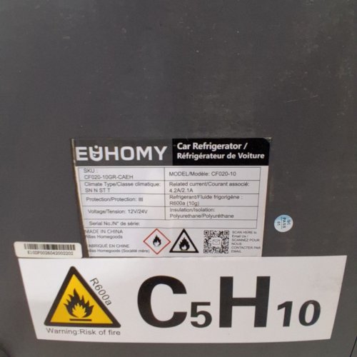 EUHOMY CAR REFRIGERATOR COMPRESSOR ELECTRIC COOLER WITH APP CONTROL - 10L - GREY (MODEL: CF020-10) image 7