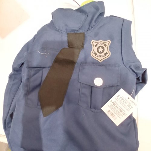 5PC TODDLER TINY POLICE OFFICER COSTUME - 3-4T - BLUE image 2