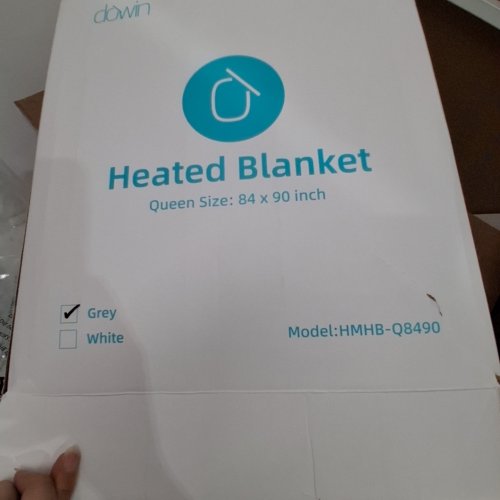 DOWIN ELECTRIC THROW PLUSH HEATED BLANKET - QUEEN - GREY (MODEL: HMHB-Q8490) image 3