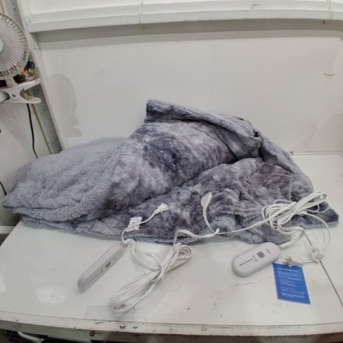 DOWIN ELECTRIC THROW PLUSH HEATED BLANKET - QUEEN - GREY (MODEL: HMHB-Q8490) image 4