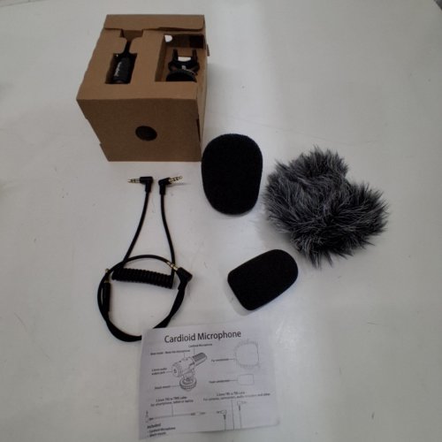 HEYDAY UNIVERSAL CARDIOID MICROPHONE WITH WINDSHIELD, MOUNT, AND CABLE - 3.5MM JACK - BLACK / GREY (MODEL: 056 04 0052) image 2