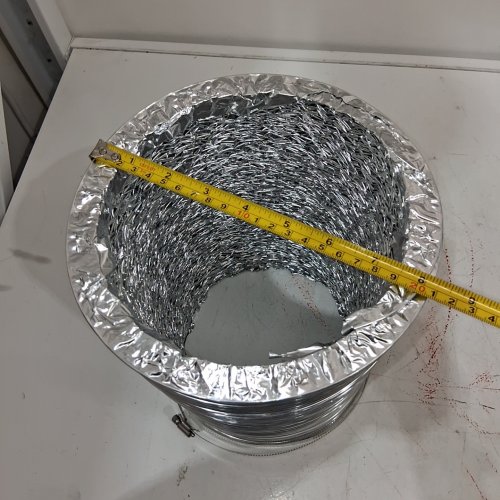 DRYER INSULATED FLEX VENT HOSE WITH 2 CLAMPS - 8" OPENING - 5FT - SILVER image 2