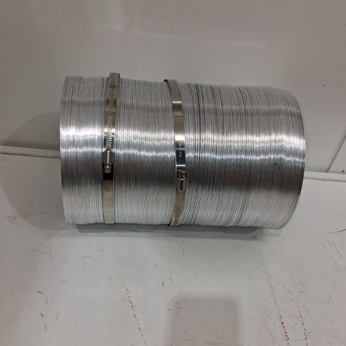 DRYER INSULATED FLEX VENT HOSE WITH 2 CLAMPS - 8" OPENING - 5FT - SILVER image 3