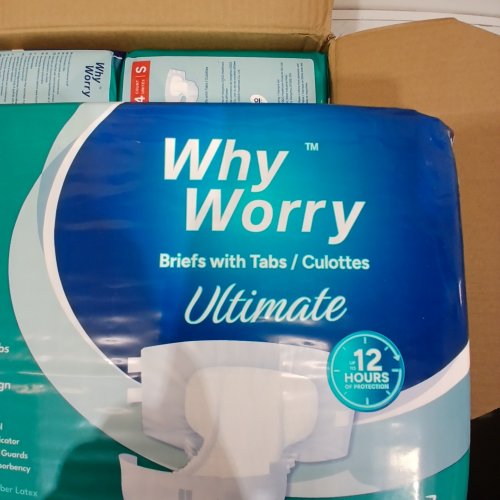 56PK WHYWORRY ULTIMATE ADULT DIAPER BRIEFS WITH TABS - SMALL, 20" X 24" WAIST (ITEM: WAD02-B641) image 2