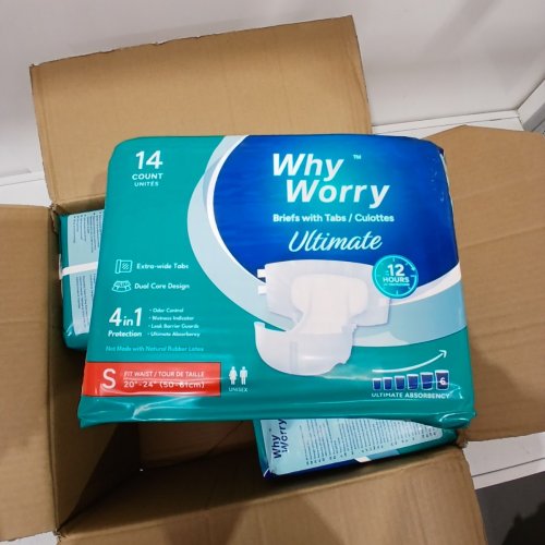 56PK WHYWORRY ULTIMATE ADULT DIAPER BRIEFS WITH TABS - SMALL, 20" X 24" WAIST (ITEM: WAD02-B641) image 4