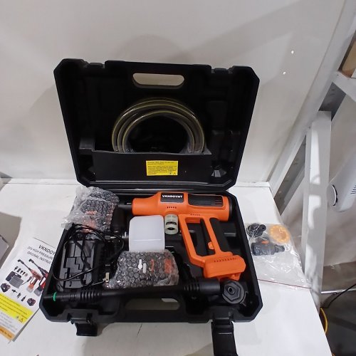 VKNDOYNT CORDLESS PRESSURE WASHER WITH 2 BATTERIES - 2000PSI - ORANGE (MODEL: SC14) image 2