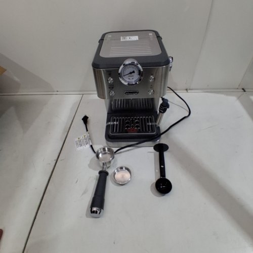 DELONGHI LINEA CLASSIC ESPRESSO MACHINE WITH MILK FROTHER - SILVER (MODEL: ‎EM450M) image 3