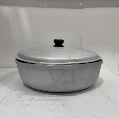 IMUSA USA TRADITIONAL ALUMINUM COLOMBIAN NATURAL CALDERO COOKWARE WITH LID - 18 QUART - SILVER image 3