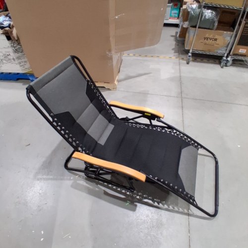 PHI VILLA XXL ZERO GRAVITY CHAIR PATIO RECLINER - 30" WIDE - BLACK / GREY image 2