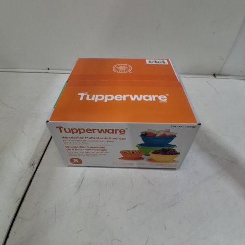 8PC TUPPERWARE WONDERLIER COLLECTION FOOD STORAGE CONTAINERS - BLUE/GREEN/YELLOW/ORANGE-(MODEL:1995488) image 2