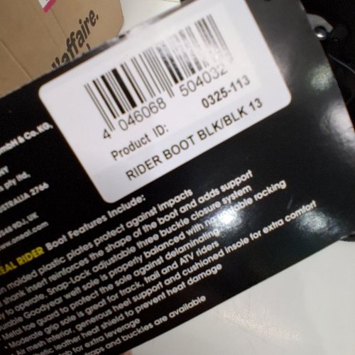 MEN'S O'NEILL LOGO RIDER BOOTS - SIZE 13 - BLACK/WHITE (STYLE: 0325-113) image 2