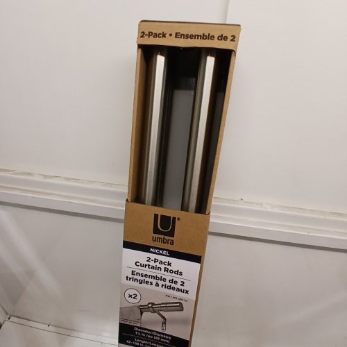 2PK UMBRA CURTAIN ROD KIT - 42" TO 108" - NICKEL (MODEL: 2881747) image 3