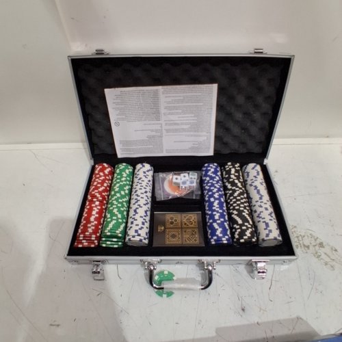 300PC SPIN MASTER GAMES CARDINAL CLASSICS POKER SET WITH ALUMINUM CARRYING CASE - SILVER (MODEL: 60326BFN) image 2