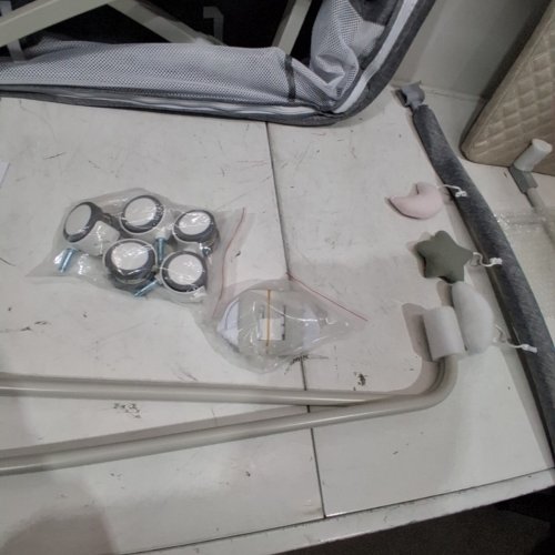MEICHYUN BABY BASSINET WITH WHEELS & AN ADJUSTABLE HEIGHT -36" X 22" X 29"-35" - GREY/WHITE (MODEL: AA001) image 5