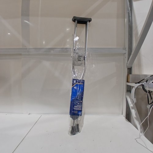 2PK MEDLINE GUARDIAN STANDARD ALUMINUM ADJUSTABLE CRUTCHES - 5.2FT-5.10FT - GREY (MODEL: MDSV80535) image 2