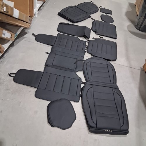 9PC IKABEVEM TRUCK SEAT COVERS FOR 2007-2026 SILVERADO - BLACK image 2
