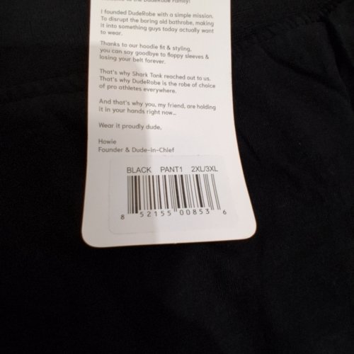 MEN'S DUDEROBE SWEATPANTS - 2XL/3XL - BLACK image 3
