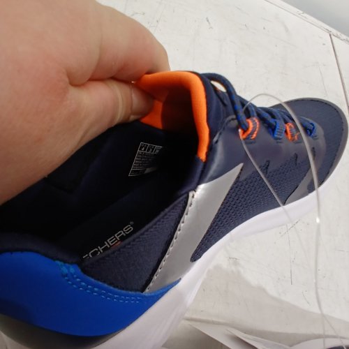 BOYS SKETCHERS BOUNDER-BRISK BURST SNEAKER - SIZE 4 - BLUE/ORANGE (STYLE: 2001661) image 4
