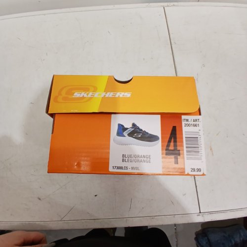 BOYS SKETCHERS BOUNDER-BRISK BURST SNEAKER - SIZE 4 - BLUE/ORANGE (STYLE: 2001661) image 7
