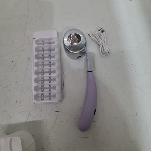 MICHAEL TODD BEAUTY 2-IN-1 SONIC TECHNOLOGY DERMAPLANING FACIAL HAIR REMOVAL TOOL WITH CHARGING BASE - PURPLE image 2