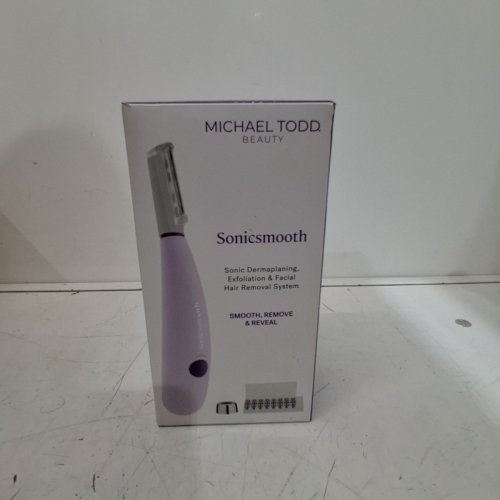 MICHAEL TODD BEAUTY 2-IN-1 SONIC TECHNOLOGY DERMAPLANING FACIAL HAIR REMOVAL TOOL WITH CHARGING BASE - PURPLE image 5