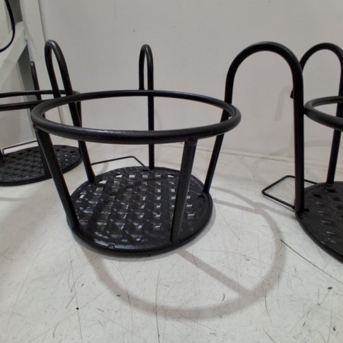 4PC METAL HANGING BASKET/POTHOLDER SET - 7"X 4" - BLACK image 3