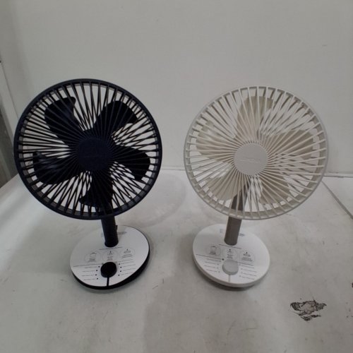 2PK LUMENA FAN STAND 4 CORDLESS CHARGABLE DESK FANS WITH 4 SPEEDS AND OSCILLATION - 6W - WHITE/NAVY (MODEL: 1796327) image 2