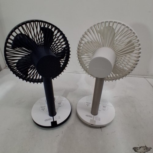 2PK LUMENA FAN STAND 4 CORDLESS CHARGABLE DESK FANS WITH 4 SPEEDS AND OSCILLATION - 6W - WHITE/NAVY (MODEL: 1796327) image 3