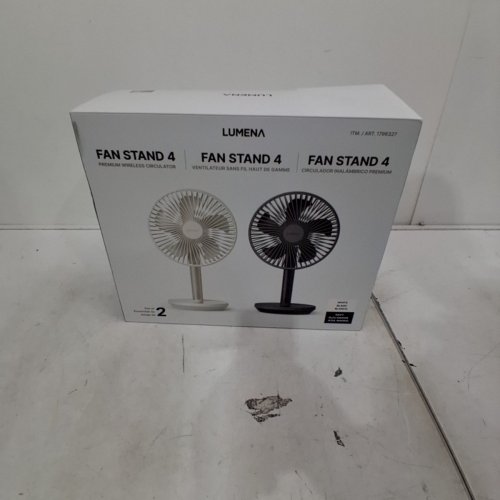 2PK LUMENA FAN STAND 4 CORDLESS CHARGABLE DESK FANS WITH 4 SPEEDS AND OSCILLATION - 6W - WHITE/NAVY (MODEL: 1796327) image 4